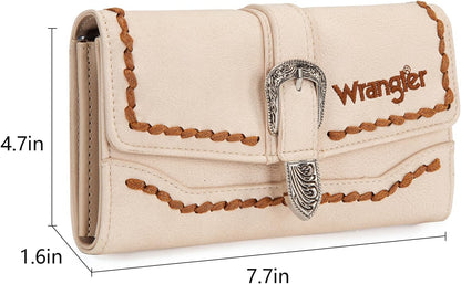 HOTMontana West Wrangler Wallets for Women Western Buckle RFID Blocking Wallet Credit Card Holder