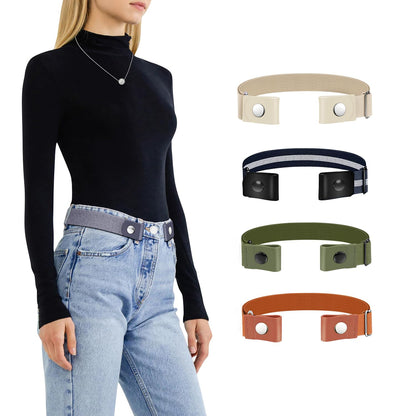 HOTTOURZOO Belts for Women/Men Buckle Free Elastic Belt Invisible No Buckle Stretch Waist Belt For Jean Pants,Dresses,No Bulge