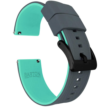 HOTBARTON Elite Silicone Watch Bands - Quick Release - Choose Strap Color & Buckle Color (Stainless Steel, Black PVD or Gunmetal Grey) - 18mm, 20mm, 22mm & 24mm Watch Straps