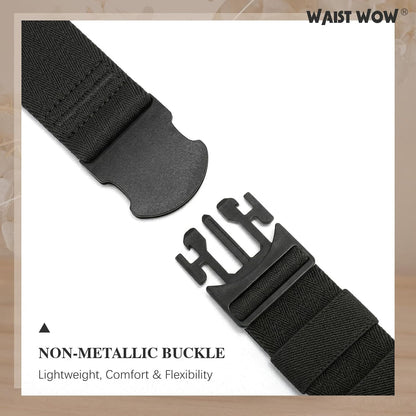 HOTWaist Wow No Show Invisible Elastic Belts for Women Men Adjustable Web Stretch Belt with Non-Metal Buckle for Jeans Pants