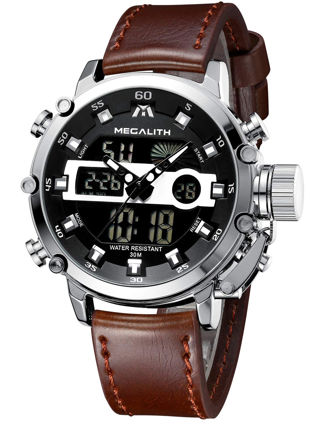HOTMEGALITH Military Watches for Men Digital: Tactical Analog Sport Wristwatch | Dual Time Display, Waterproof, Heavy Duty Watch, LED Alarm Stopwatch, Date, Gifts for Husband Father, Anniversary Birthday