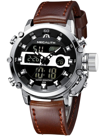 HOTMEGALITH Military Watches for Men Digital: Tactical Analog Sport Wristwatch | Dual Time Display, Waterproof, Heavy Duty Watch, LED Alarm Stopwatch, Date, Gifts for Husband Father, Anniversary Birthday