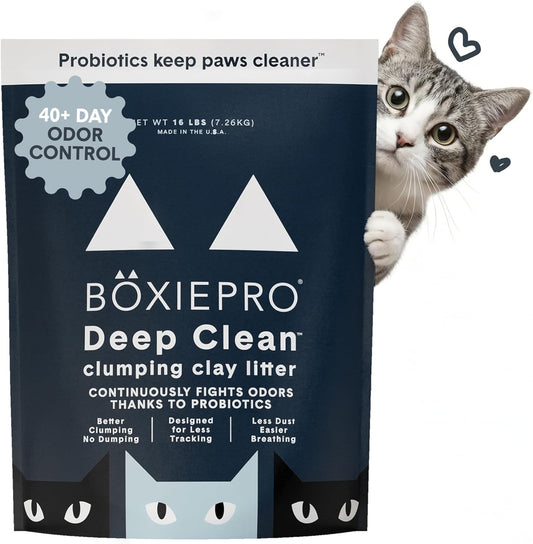 HOTBoxie Probiotic Clumping Cat Litter 40+ Day Odor Control Dust Free 16 lb