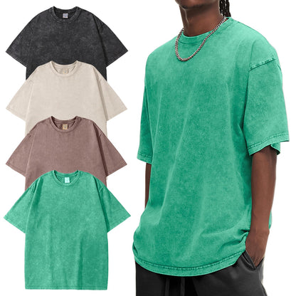 HOTEiscntd Mens Oversized T-Shirts Heavyweight Cotton Vintage Unisex Baggy Tee