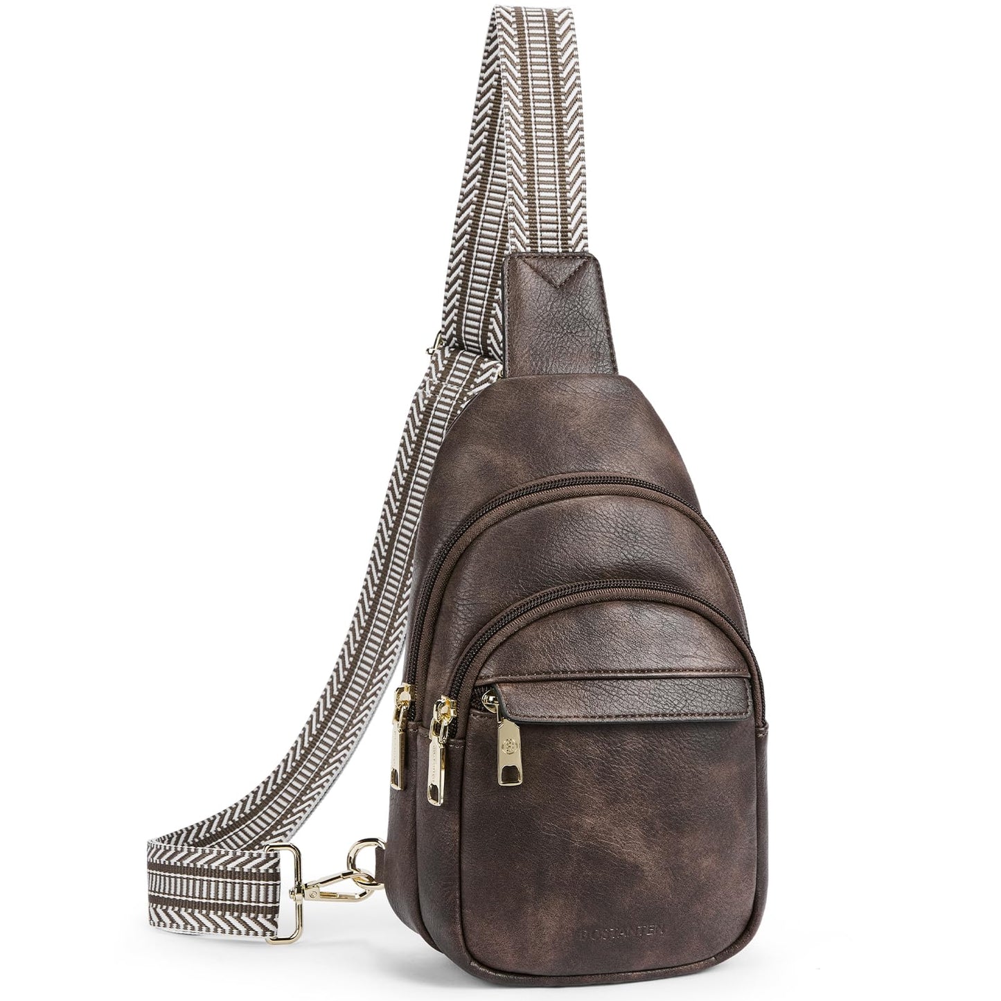 HOTBOSTANTEN Sling Bag for Women Leather Crossbody Bags Fanny Pack Chest Bag for Travel
