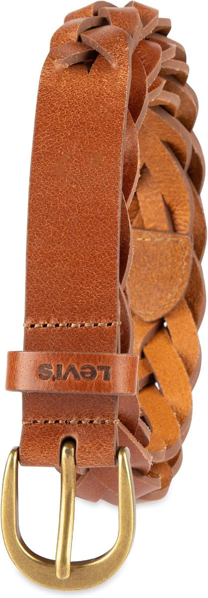 HOTLevi's Women's Fully Adjustable Casual Leather Braided Belt for Jeans and Dresses