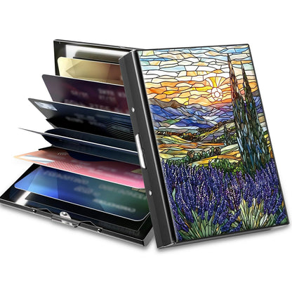 HOTCute Credit Card Holder with Zipper, Crow Skull RFID-Blocking Card Case Small Wallet for Women Men, Multi-slot Card Organizer Case Travel Accordion Wallet