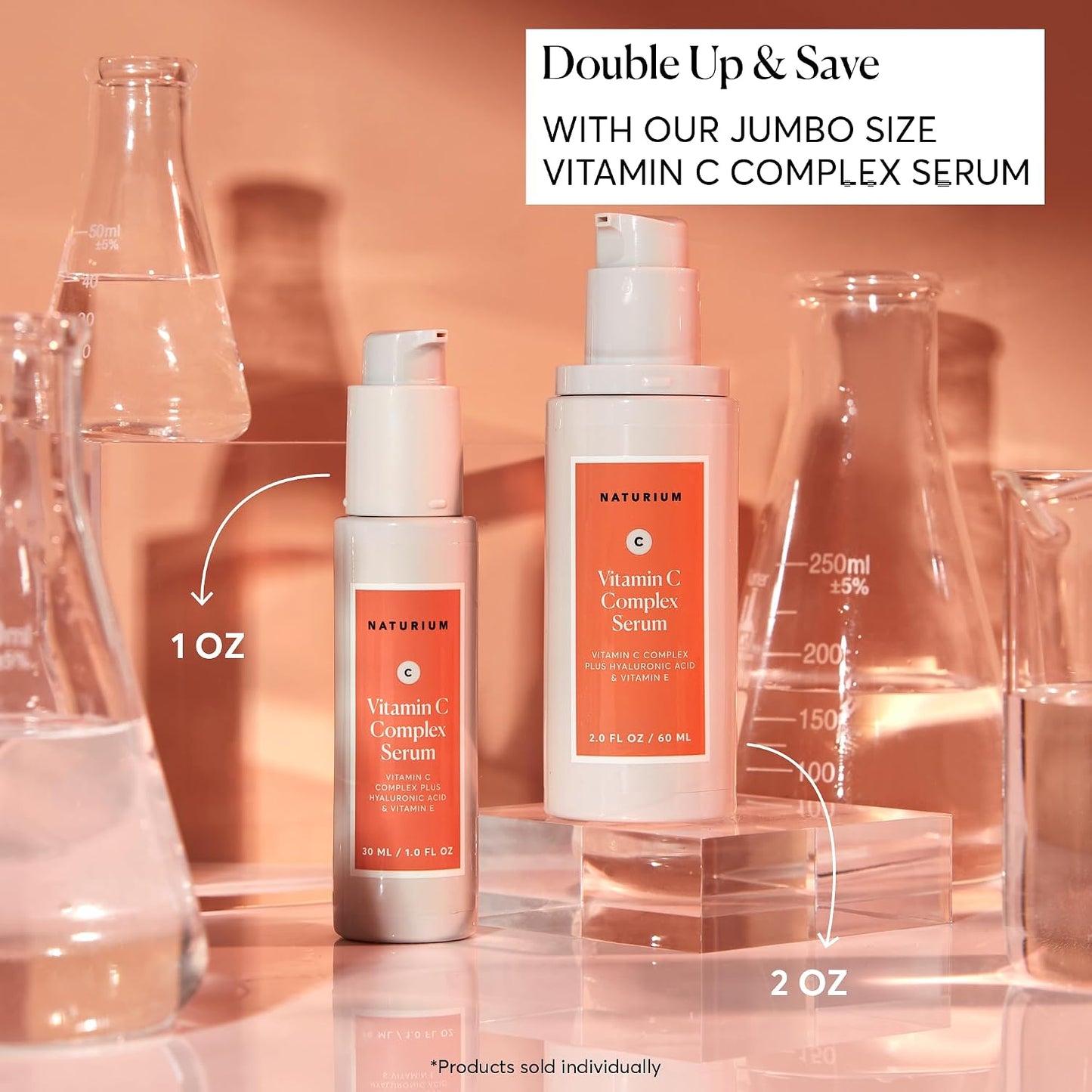 HOTNaturium Vitamin C Complex Face Serum, Plus Hyaluronic Acid & Vitamin E, Anti Aging Skin Care Treatment, 1 oz