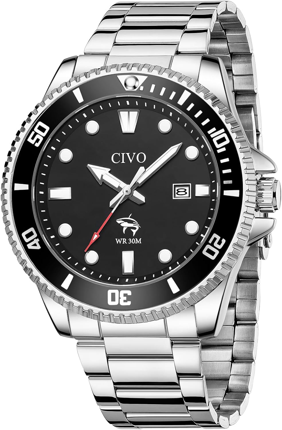 HOTCIVO Sport Wrist Watches for Men: Classic Analog Watch with Date Luminous - Silicone Strap & Waterproof - Casual Men's Watch for Outdoor Camping Cycling
