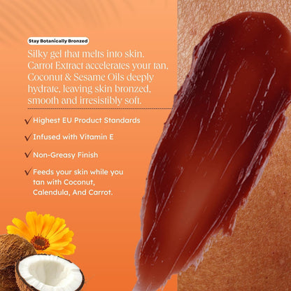 HOTCarroten Intensive Tanning Gel, Browning Tan Accelerator, 5 oz | Non-Greasy, Water-Resistant with Carrot and Coconut Oil, Vitamin A & E For Moisture & Hydration, Made in Greece