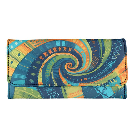 HOTNovelty Jeans Print Womens Wallets Leather Clutch, Vintage Denim Block Patch Design Long Wallet for Women Blue Credit Card Holder with Coin Purse ID Window
