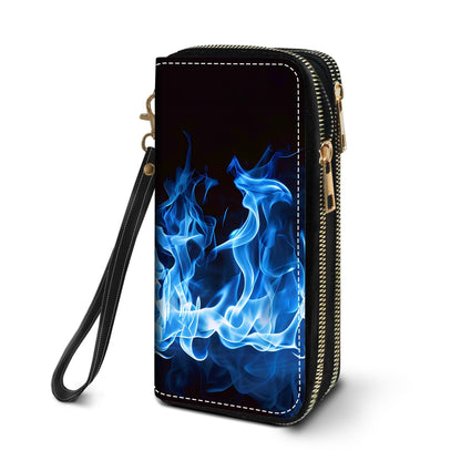 HOTWomen's Large Capacity Wallet PU Leather Double Zipper Clutch Purse Multifunctional Wallet with Removable Wristlet Strap for Smart Phone/Coin/Card/Cash, Floral Quotes Bible Verse Philippians 4-13