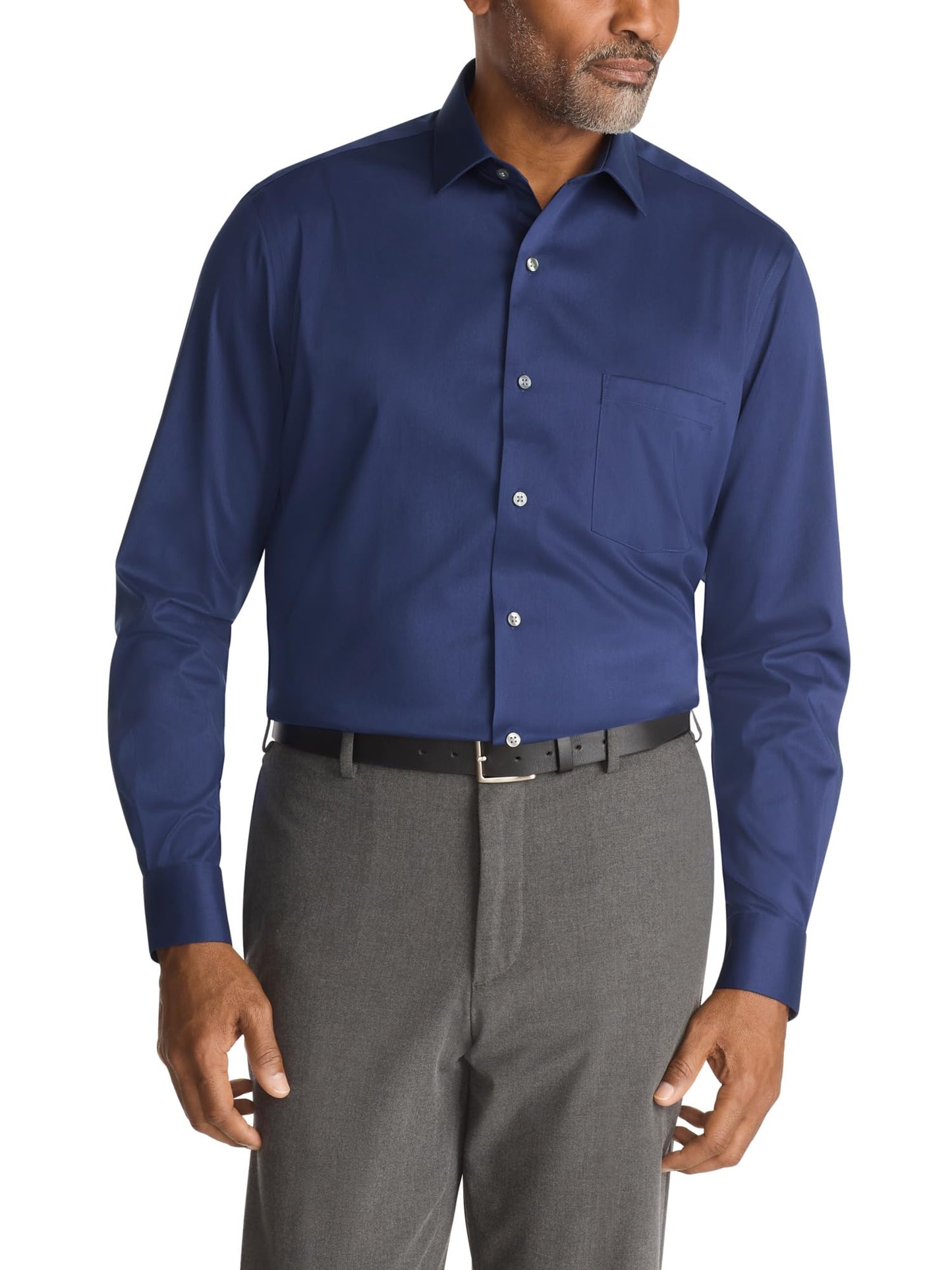 HOTVan Heusen Men's Dress Shirt Regular Fit Ultra Wrinkle Free Flex Collar Stretch Solid