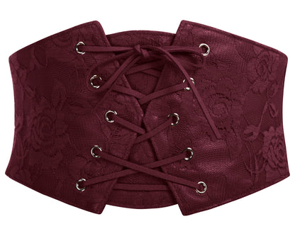 HOTGRACE KARIN Women's Elastic Wide Waist Belt Renaissance Pirate Corset Cinch Belt Cosplay Costume with Press Button