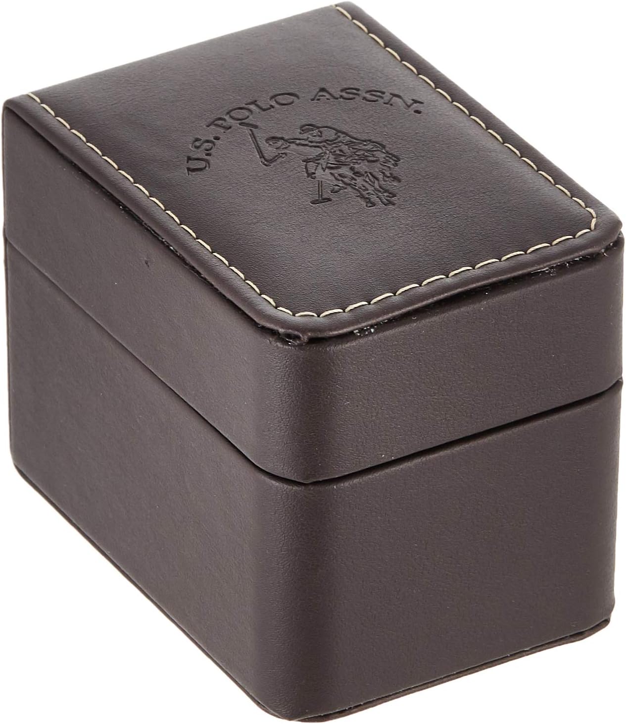 HOTU.S. Polo Assn. Men's Analog Stainless Steel Watch with Black Dial and Rotating Bezel – Sleek Design, Adjustable Band, and Water-Resistant – Fits Wrists 5.5" to 8"