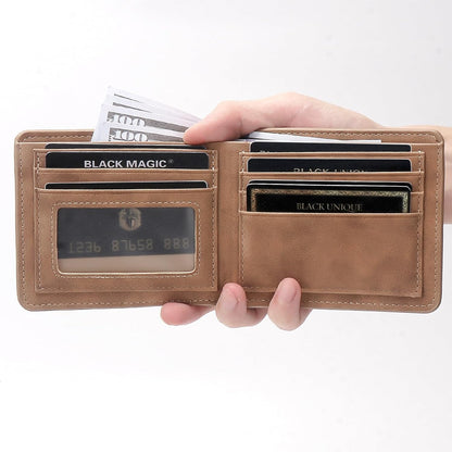 HOTTHTCSQ To My Dad Gift Leather Wallet for Man Engraved Personalized Leather Wallet, Birthday Gifts From Daughters(never forget dad)