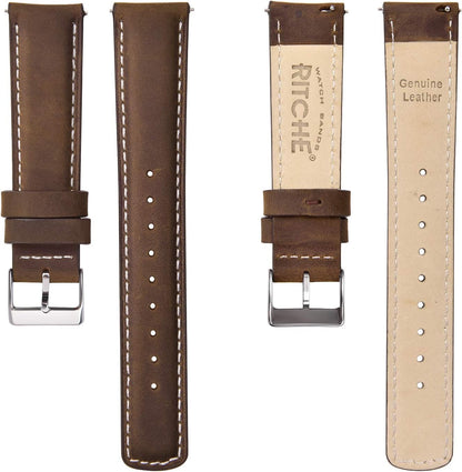 HOTRitche Christmas Gift Quick Release Leather Watch Bands Genuine Watch Straps for Men Women Top Grain Leather Watch Strap, White Elephant Gifts, Stocking Stuffers for Men, Father's Day gifts