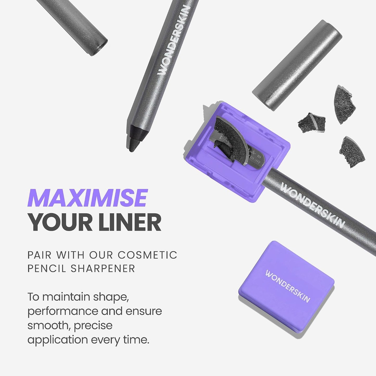HOTWonderskin Eyeliner Pencil, 1440 Longwear Deep Black Eyeliner Pencil - Waterproof, Sharpenable & Smudge Proof (Liquorice)
