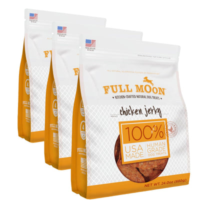 HOTFull Moon® Chicken Jerky Dog Treats 12 oz | Human Grade, No corn, No wheat, No soy, Glycerin Free, Made in the USA