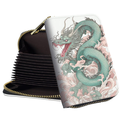 HOTSmall Wallet for Women Credit Card Holder,RFID Leather Business Card Case Wallet with Zipper Design for Women Men Gifts-Butterflies and Elephants