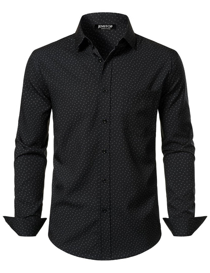 HOTJEMITOP Men Stretch Business Casual Dress Shirts | Regular Fit, Formal, Long Sleeve, Button Down, Tuxedo, Wedding, Prom, with Pocket