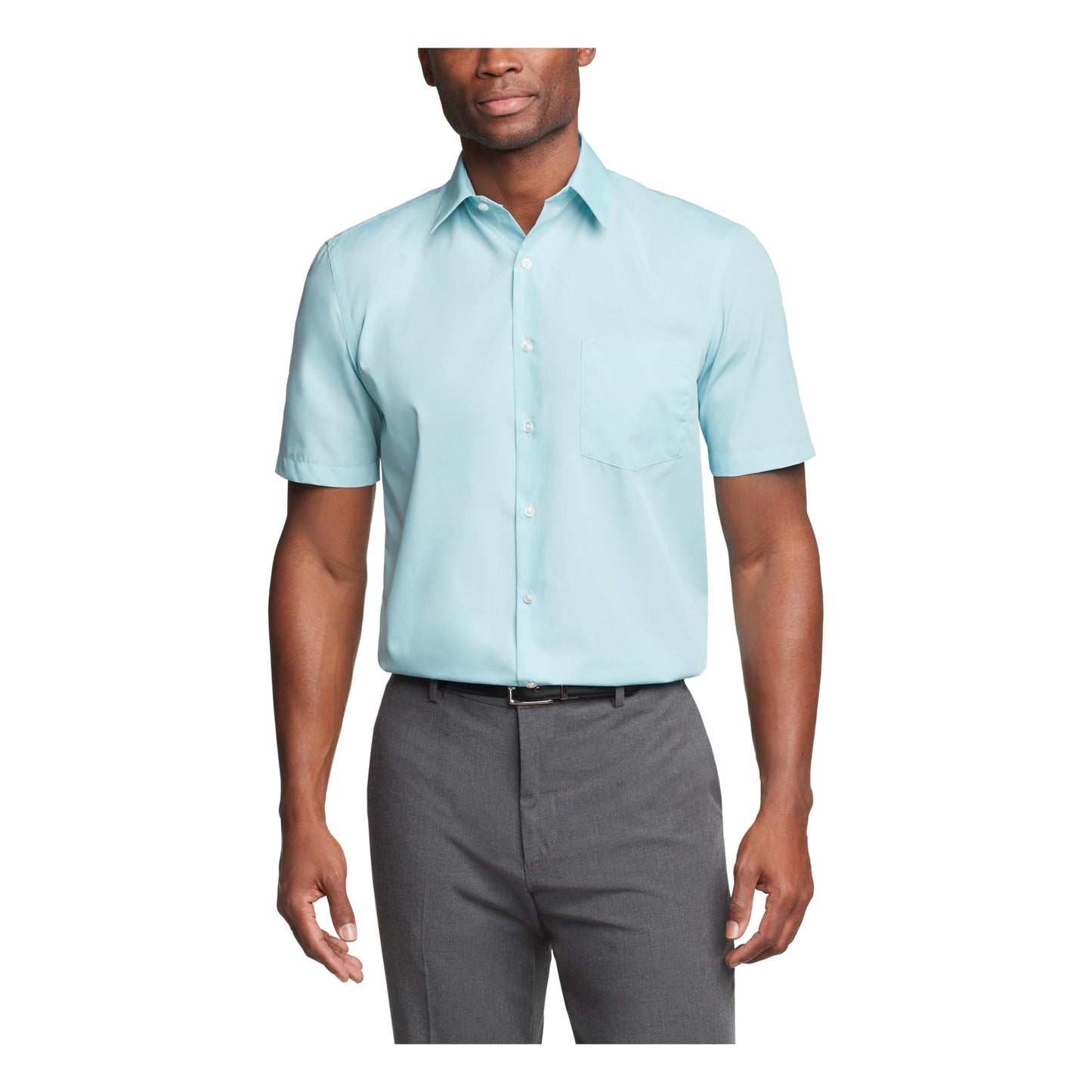 HOTVan Heusen Men's Short Sleeve Dress Shirt Regular Fit Poplin Solid
