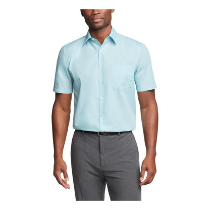 HOTVan Heusen Men's Short Sleeve Dress Shirt Regular Fit Poplin Solid