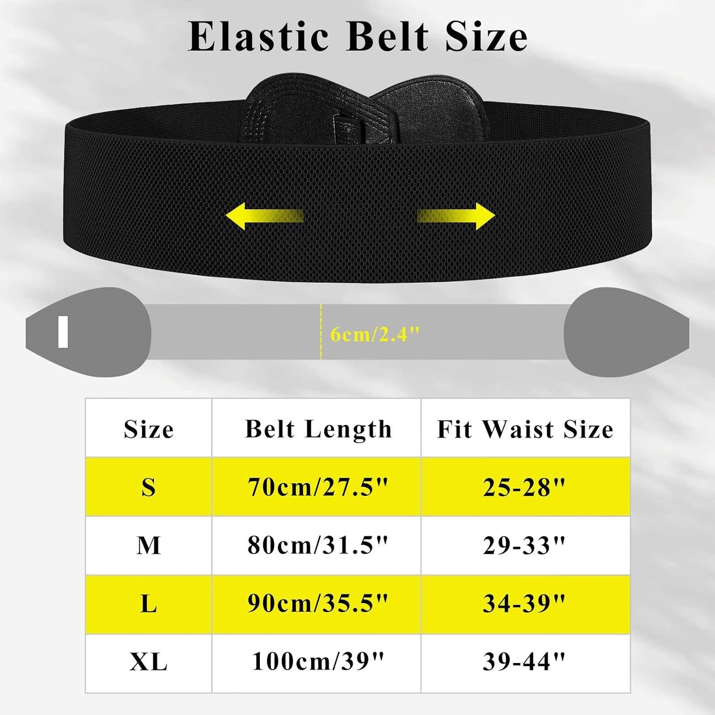 HOTWHIPPY Women Wide Elastic Belt Ladies Stretch Dress Belt Fashion Waistband with 8-shaped Interlock Leather Buckle