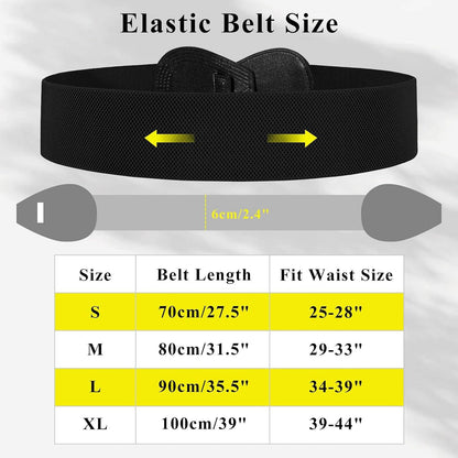 HOTWHIPPY Women Wide Elastic Belt Ladies Stretch Dress Belt Fashion Waistband with 8-shaped Interlock Leather Buckle