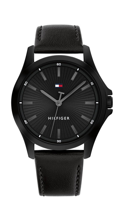 HOTTommy Hilfiger Men's 3-Hand Quartz Watch – 42mm Case, Leather Strap, 3 ATM Water Resistant, Modern Everyday Timepiece, Gift for Him