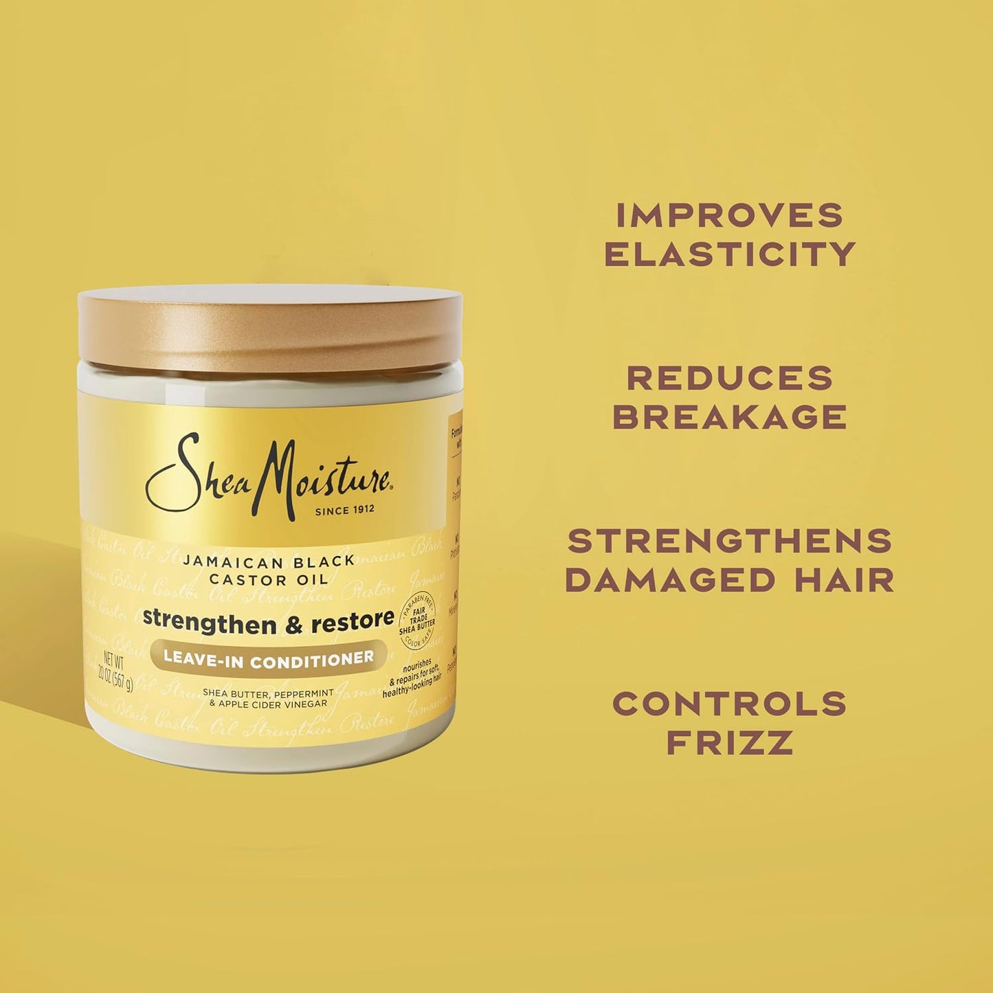HOTSheaMoisture Leave In Conditioner, Jamaican Black Castor Oil to Soften, Detangle & Reduce Breakage, 20 oz
