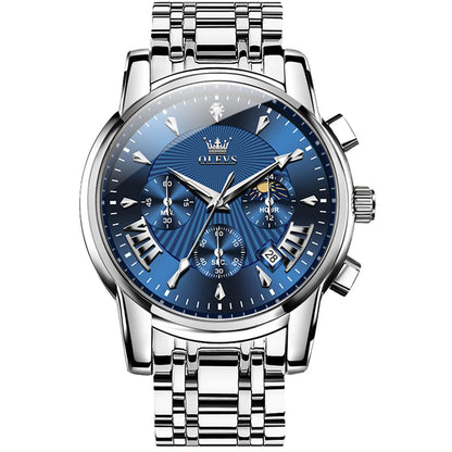 HOTOLEVS Watch Men Waterproof Stainless Steel Quartz Chronograph Analog Watch