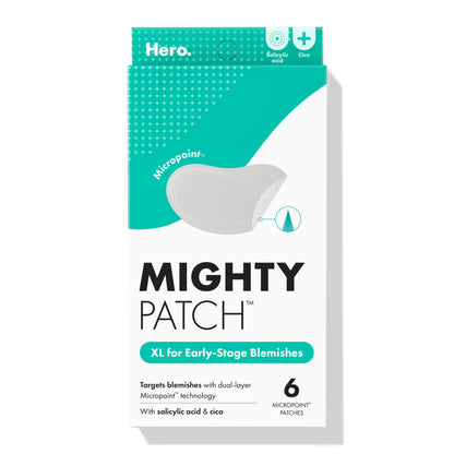 HOTMighty Patch Hero Cosmetics Micropoint Acne Pimple Patches, 8 Ct | For Early Stage Zits & Hidden Blemishes; Hydrocolloid with Salicylic Acid, Niacinamide, Cica; 395 Micropoints; Acne Stickers