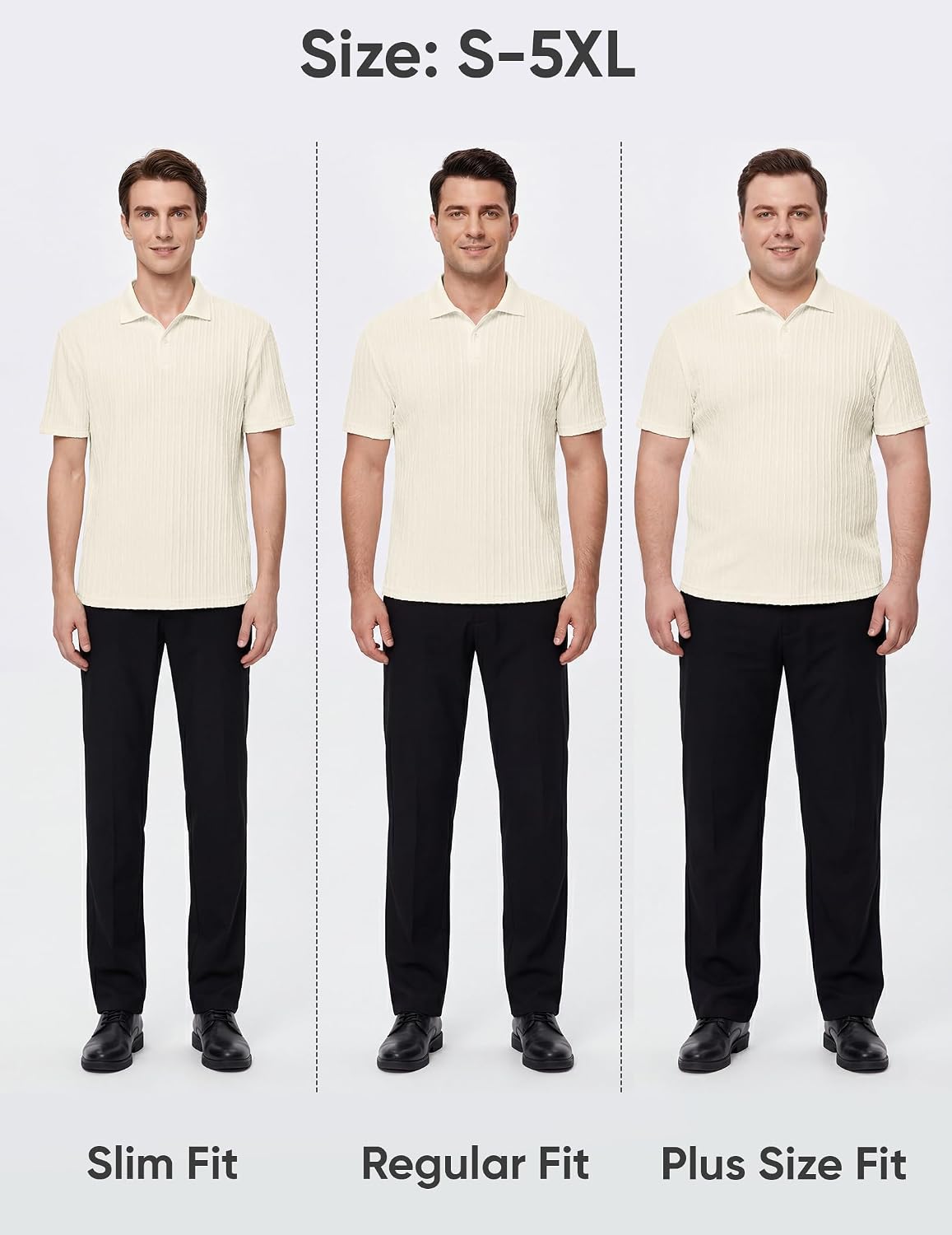 HOTJMIERR Mens Casual Polo Shirt Summer Short Sleeve Vacation Button Beach Knit Stretchy Golf Shirts
