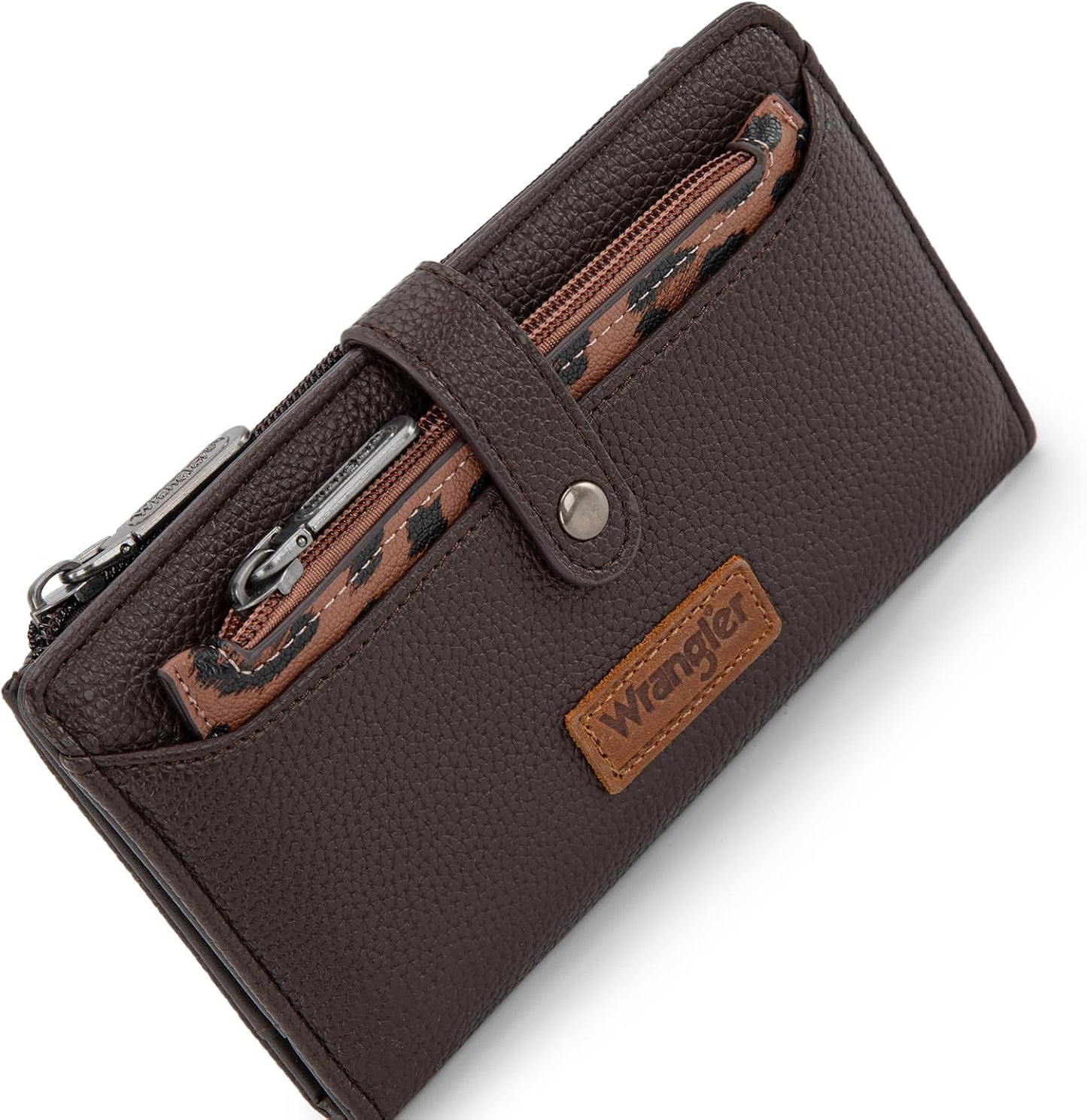 HOTMontana West X Wrangler Wallet Women Bifold Wallets, Card Cases & Money Organizers Leopard Print Credit Card Wallet Ladies Female Western Wallets with RFID Lining and Coin Purse
