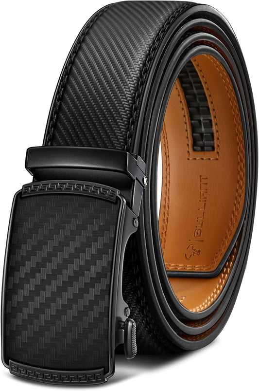 HOTBULLIANT Men's Belt,Slide Ratchet Belt Adjsutable For Men Suit Casual Jeans Gift Boxed,Trim To Fit