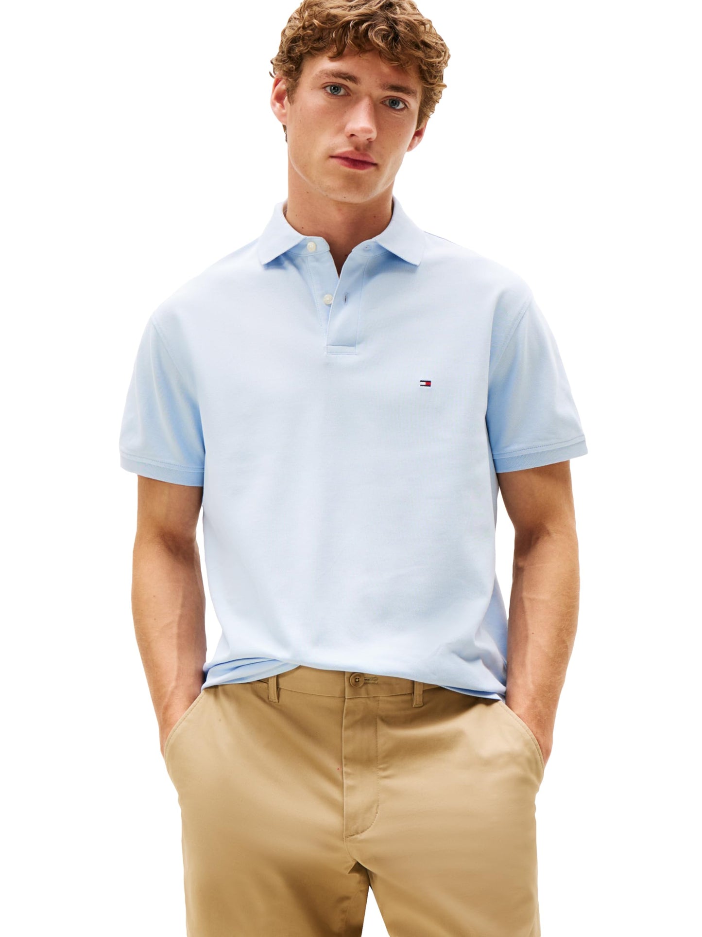 HOTTommy Hilfiger Men's Short Sleeve Polo Shirts in Classic Fit with Stretch and Organic Pique Cotton