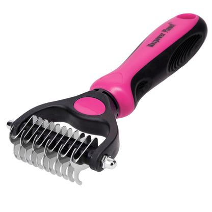 HOTMaxpower Planet Original Pet Grooming Rake - Double-Sided Deshedding Dematting Tool, Undercoat Rake for Dogs & Cats, Extra-Wide Dog Grooming Brush & Deshedder Comb for Long Hair, Reduces Shedding 95%