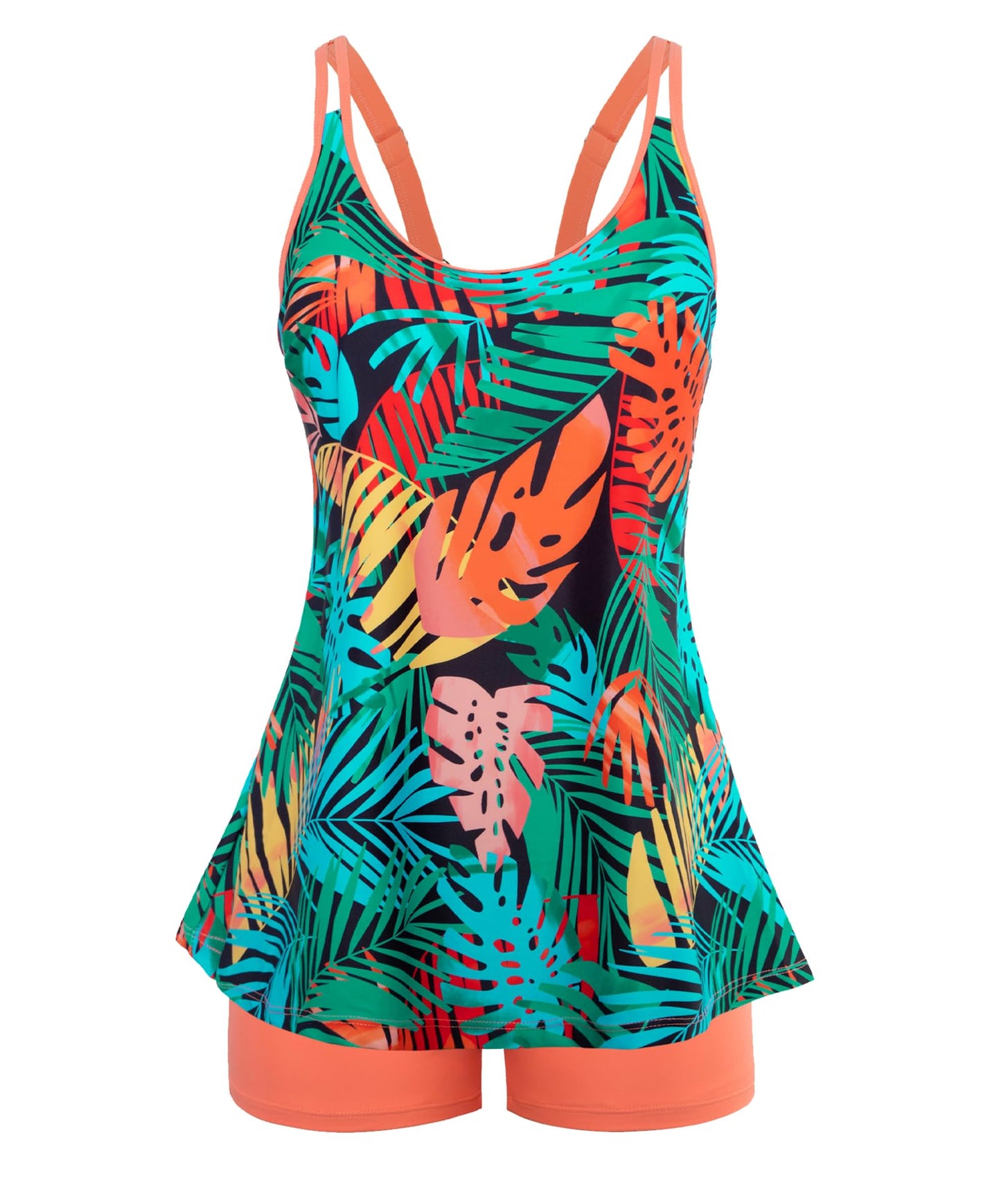 HOTArolina Tankini Swimsuits for Women Tummy Control Two Piece Bathing Suits Flowy Swim Tops with Boy Shorts