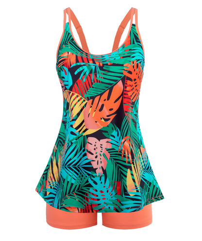 HOTArolina Tankini Swimsuits for Women Tummy Control Two Piece Bathing Suits Flowy Swim Tops with Boy Shorts