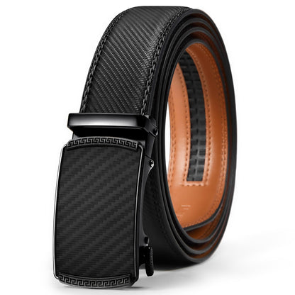 HOTVATAN Men's Belt Leather Ratchet Belt for Men Dress Casual Every Day with Adjustable Buckle, Trim to Fit