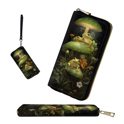 HOTRFID-Blocking Zip Around Wallets for Women with Detachable Wrist Strap,Large Capacity Phone Holder with Card Organizer & Coin Pocket,Brown Highland Cow