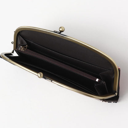 HOT[倭物や Kaya] Long Wallet (collabolation with Tamao Shigemune) / Japanese Pattern,Japanese Modern 7JNP3323 Good Luck Cat