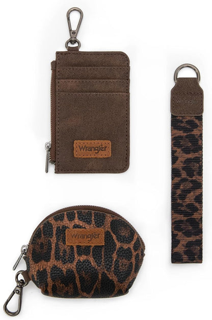 HOTWrangler Keychain Wristlet Wallets for Women Western Dual Pouch Wristlet Credit Card Holder Wallet