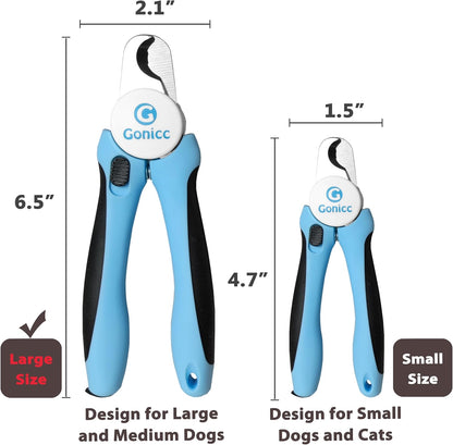 HOTgonicc Professional Dog & Cat Pets Nail Clippers & Trimmers | With Safety Guard to Avoid Overcutting, Free Nail File, Razor Sharp Blade - Professional Grooming Tool for Pets