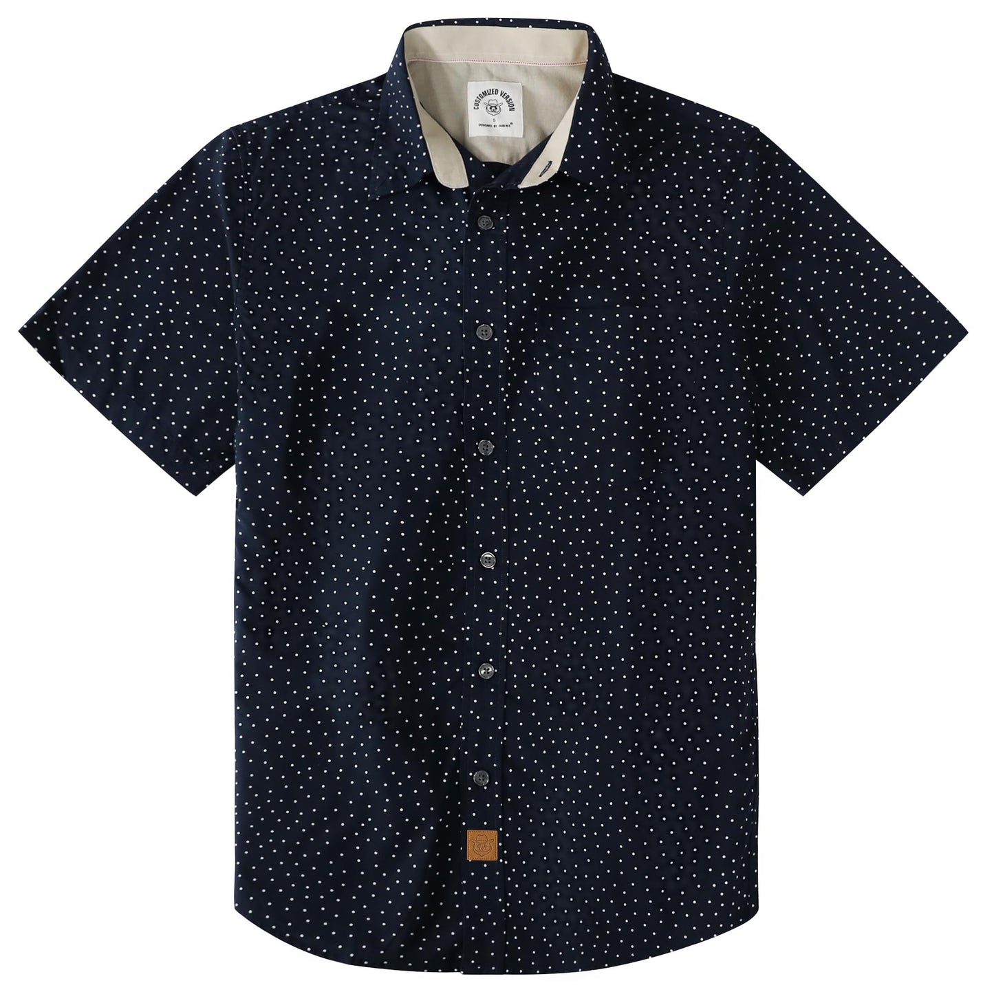 HOTDubinik® Mens Short Sleeve Button Down Shirts 100% Cotton Plaid Men's Casual Button-Down Shirts with Pocket