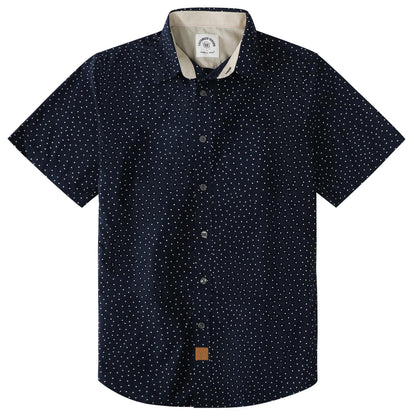 HOTDubinik® Mens Short Sleeve Button Down Shirts 100% Cotton Plaid Men's Casual Button-Down Shirts with Pocket