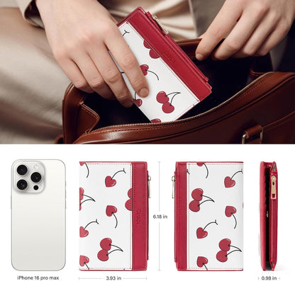 HOTCLUCI Cherry Wallet for Women Bundles with Wallet for Women