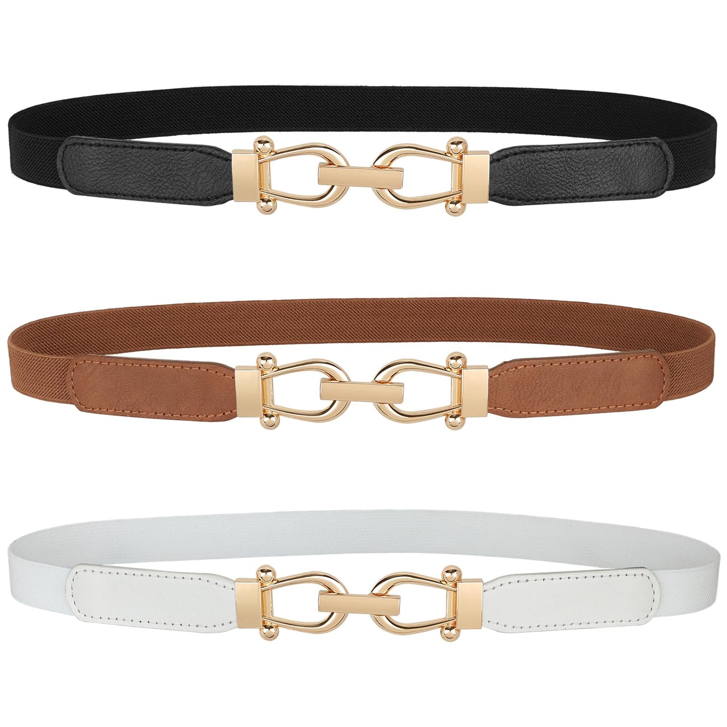HOTJASGOOD Women Skinny Elastic Stretch Belt for Dresses Retro Ladies Waist Vintage Thin Belt