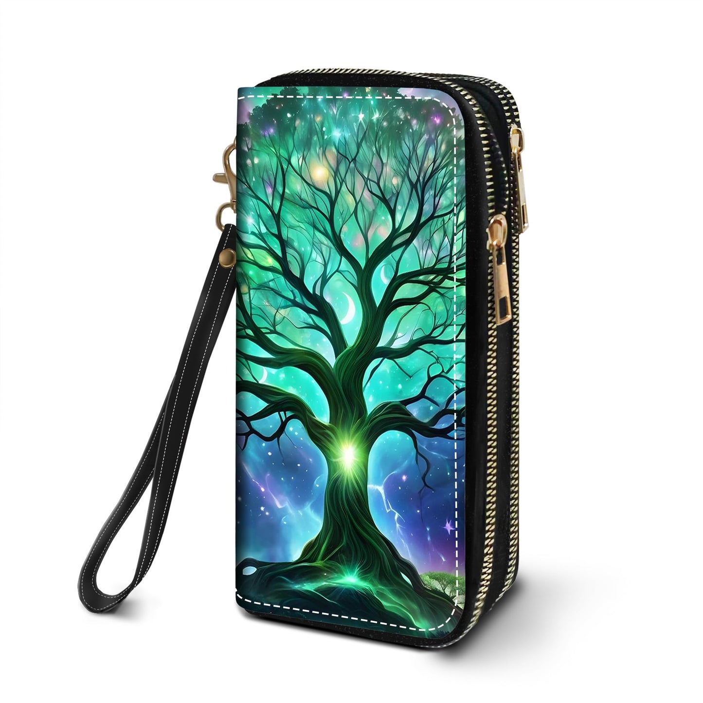 HOTWomen's Large Capacity Wallet PU Leather Double Zipper Clutch Purse Multifunctional Wallet with Removable Wristlet Strap for Smart Phone/Coin/Card/Cash, Floral Quotes Bible Verse Philippians 4-13